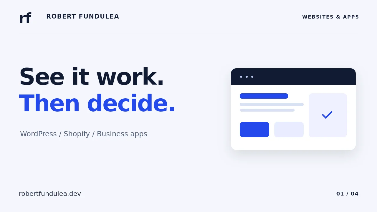 Robert Fundulea film: See it work. Then decide.